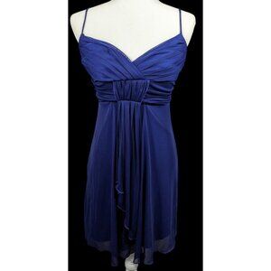 Vintage 90s B.Darlin Dark Blue Strappy Knee Length Formal Dress Size 3/4